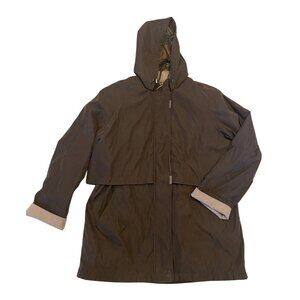 Vintage Liz Claiborne 3-in-1 Field Coat XL – Brown Barn Jacket – Zip-Out Lining